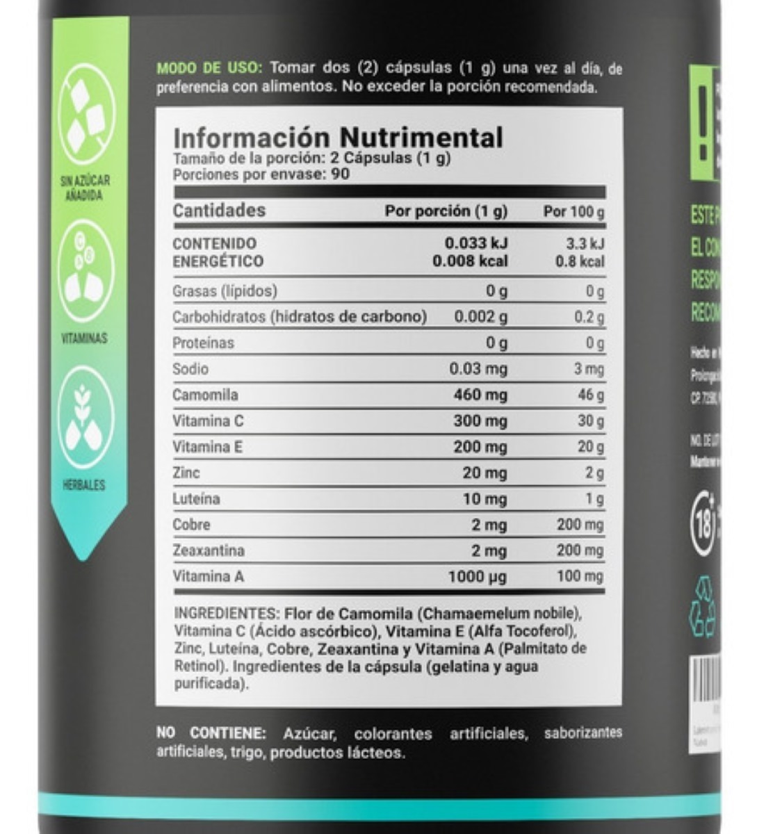 Suplemento Para Visión 180 Cáps Luteina Zeaxantina