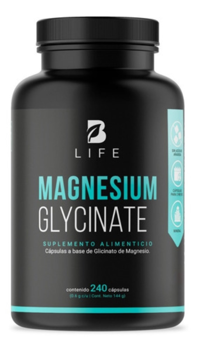 Glicinato De Magnesio 408mg De 240 Cápsulas. B Life