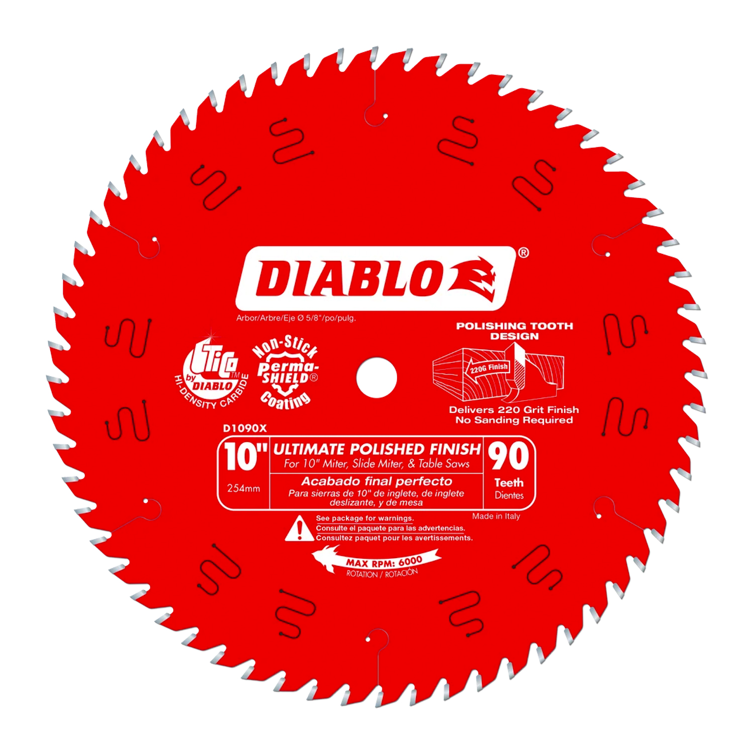 Disco Diablo para Sierra de Banco 10 pulgadas 90 Dientes