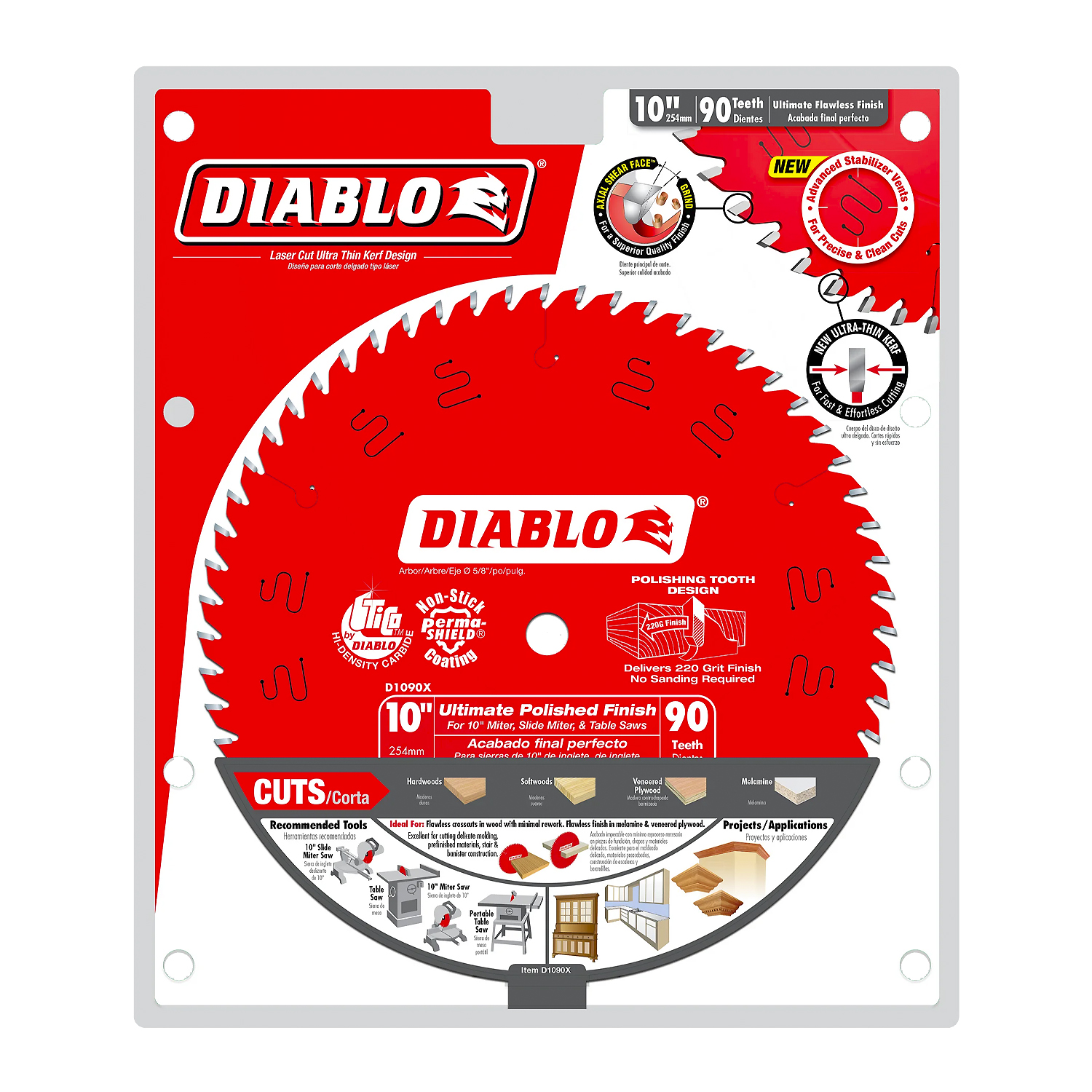 Disco Diablo para Sierra de Banco 10 pulgadas 90 Dientes