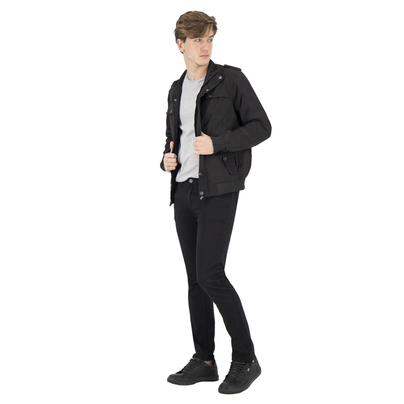 Chamarra Slim Cazadora Tactica de Gabardina Hombre Holstone - Negro