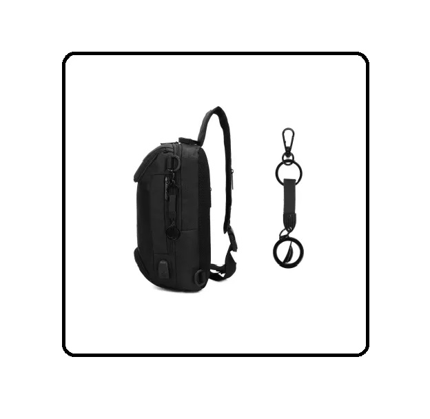 Crossbody Mochila para Caballero Nautica Negra