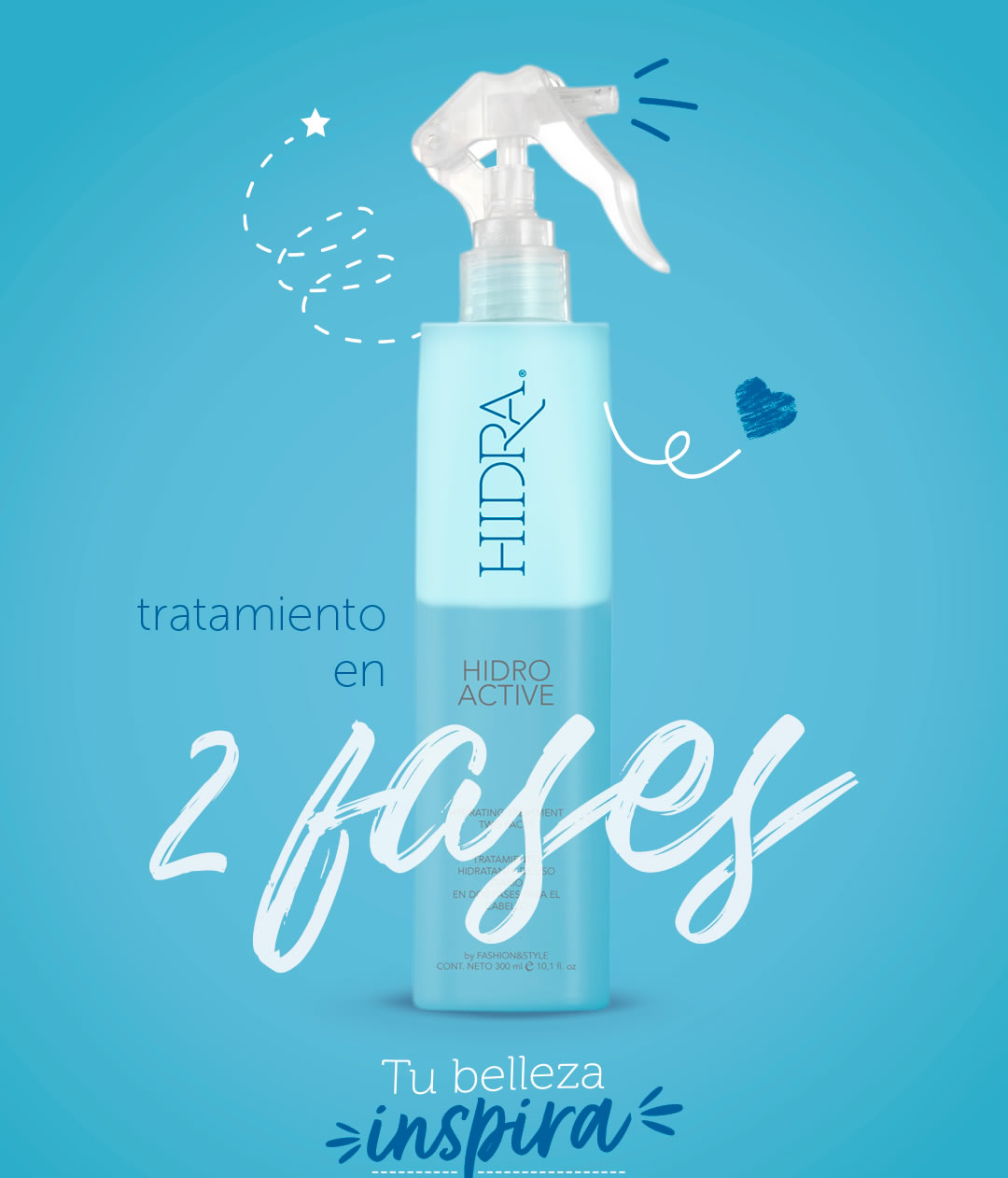 Tratamiento Hidratante Para El Cabello Hidra Hidro Active De 300 Ml.