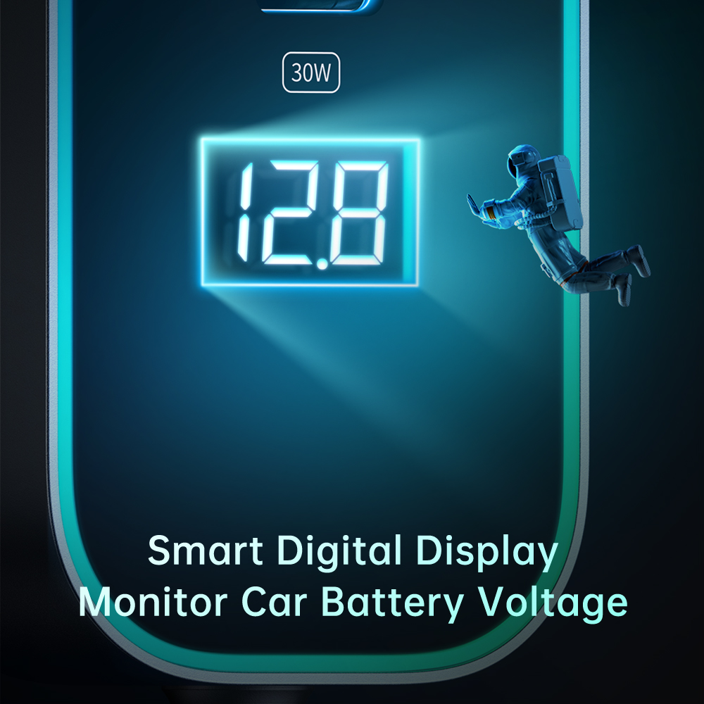 Multicontacto para Auto con 4 Puertos USB y 1 USB-C 107W.