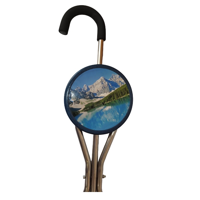 Bastón con Asiento Plegable tipo Banco Apoyo en Senderismo y Caminata para Personas Mayores