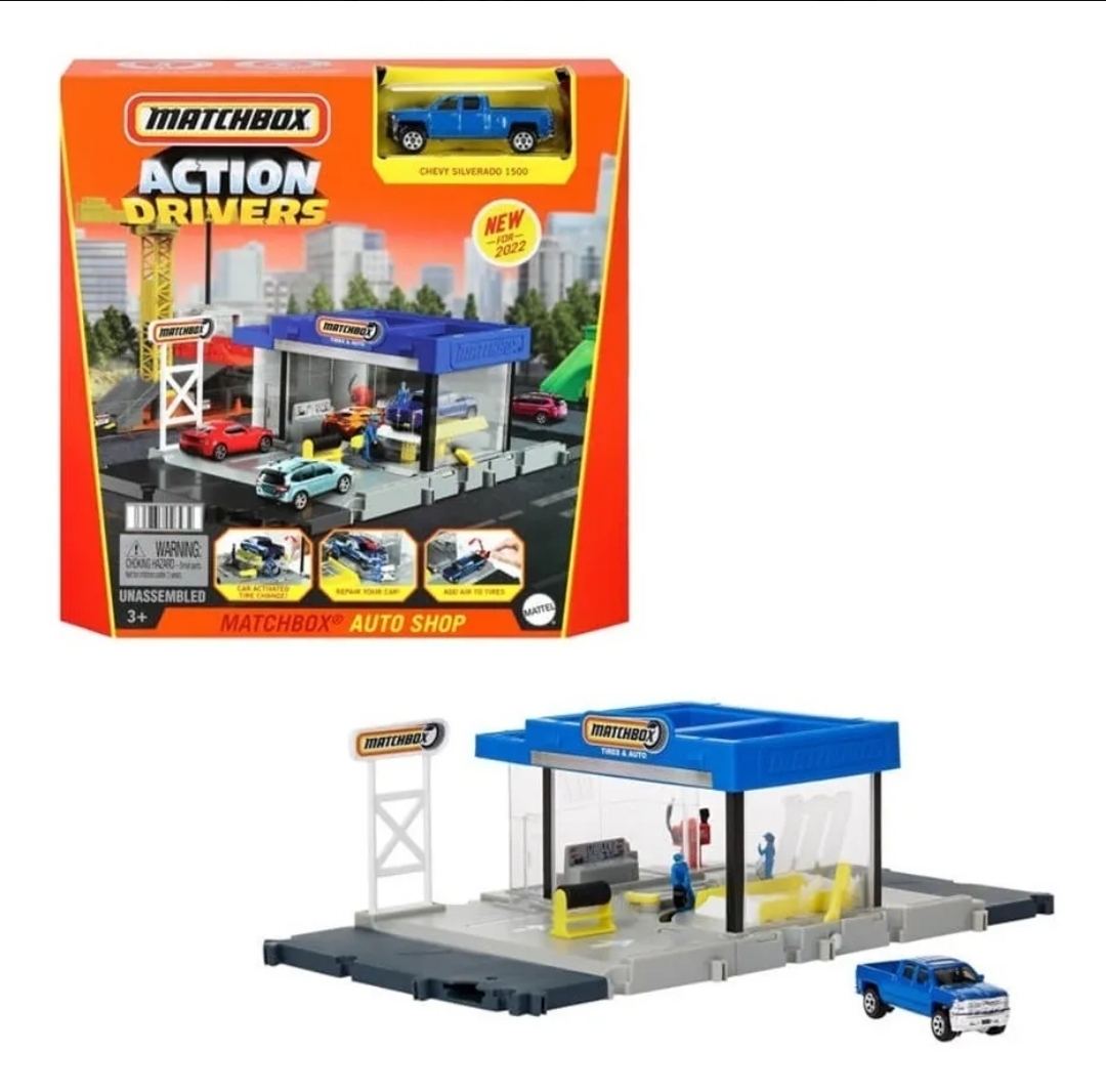 MATCH BOX ACTION DRIVERS AUTO SHOP