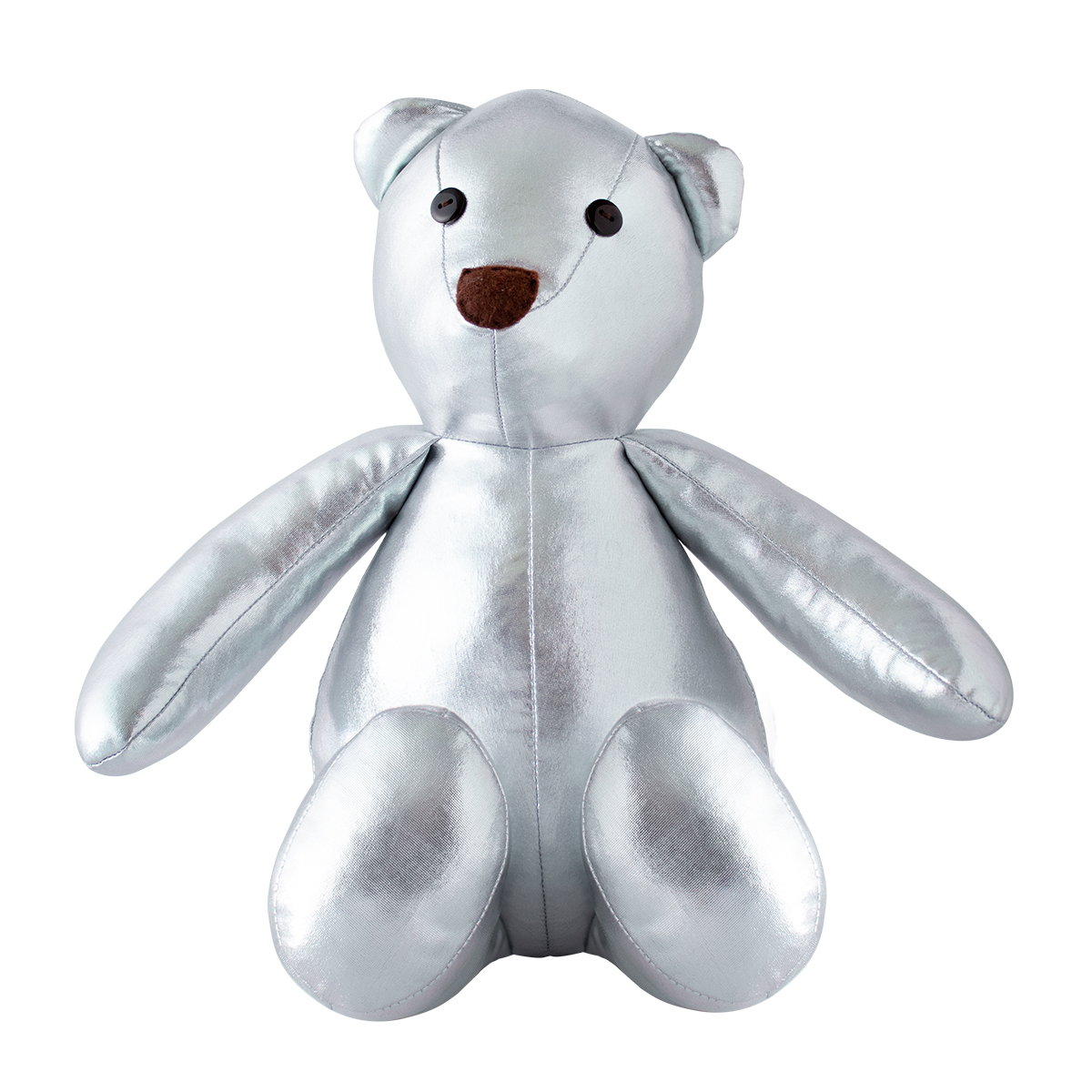 Decoración Navidad Oso de Tela Metálica Adorno Navideño, Oso navideño plateado