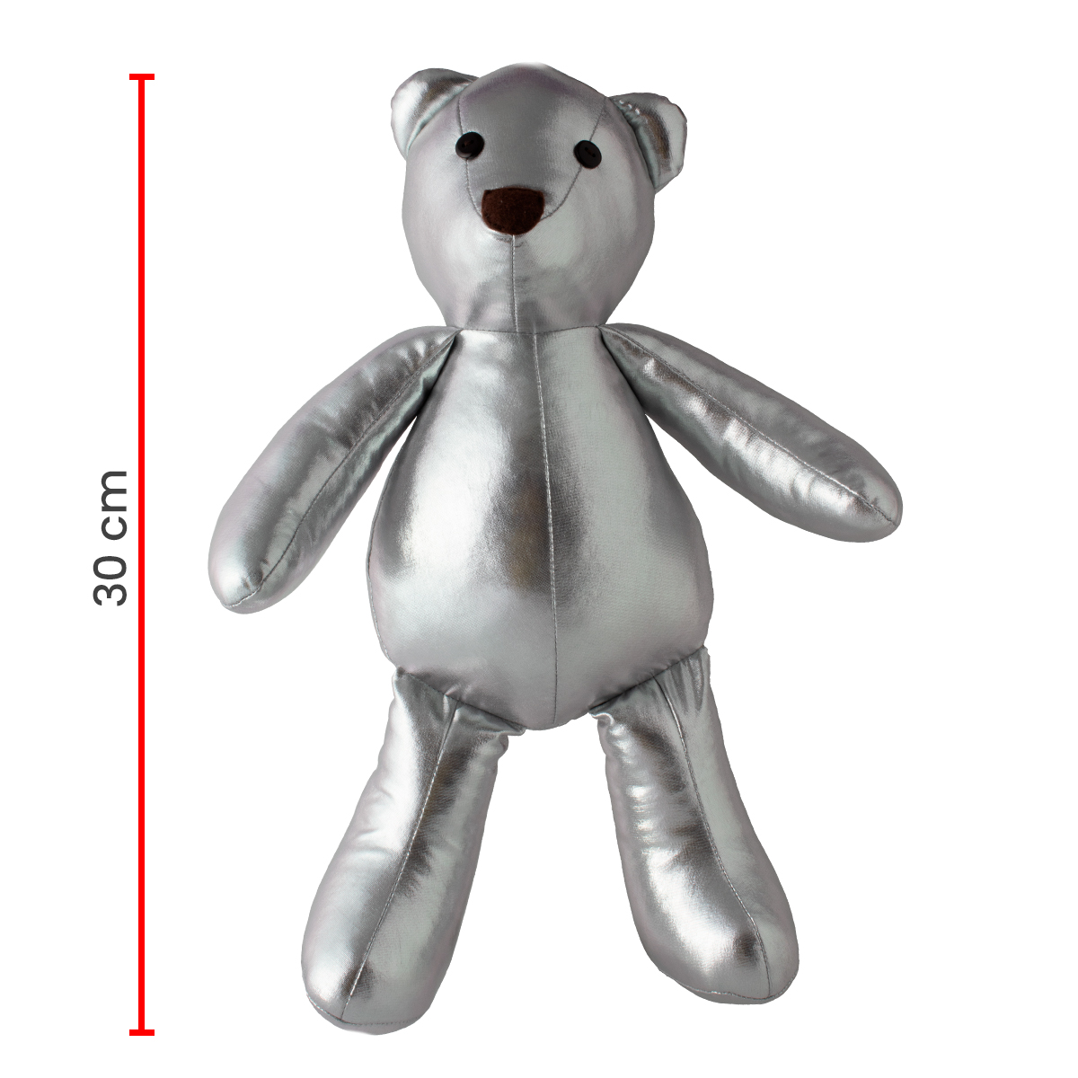 Decoración Navidad Oso de Tela Metálica Adorno Navideño, Oso navideño plateado