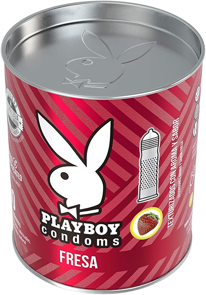 20 Condones Texturizados con Aroma y Sabor Fresa - 2 paquetes de 10 condones c/u