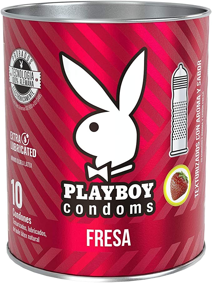 20 Condones Texturizados con Aroma y Sabor Fresa - 2 paquetes de 10 condones c/u