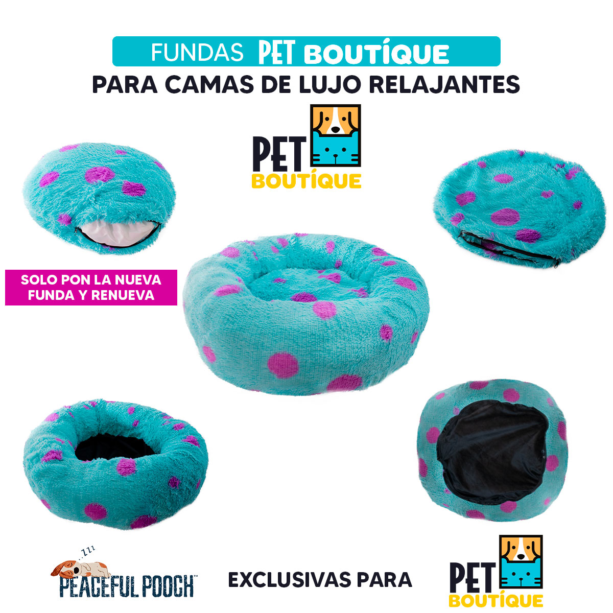 Funda Monstruo Para Cama Mascota Grande Pet Boutique Cómoda Azul.