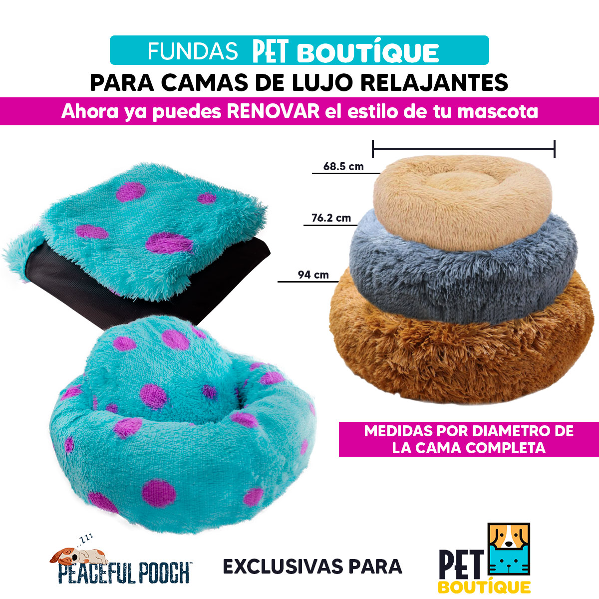 Funda Monstruo Para Cama Mascota Grande Pet Boutique Cómoda Azul.