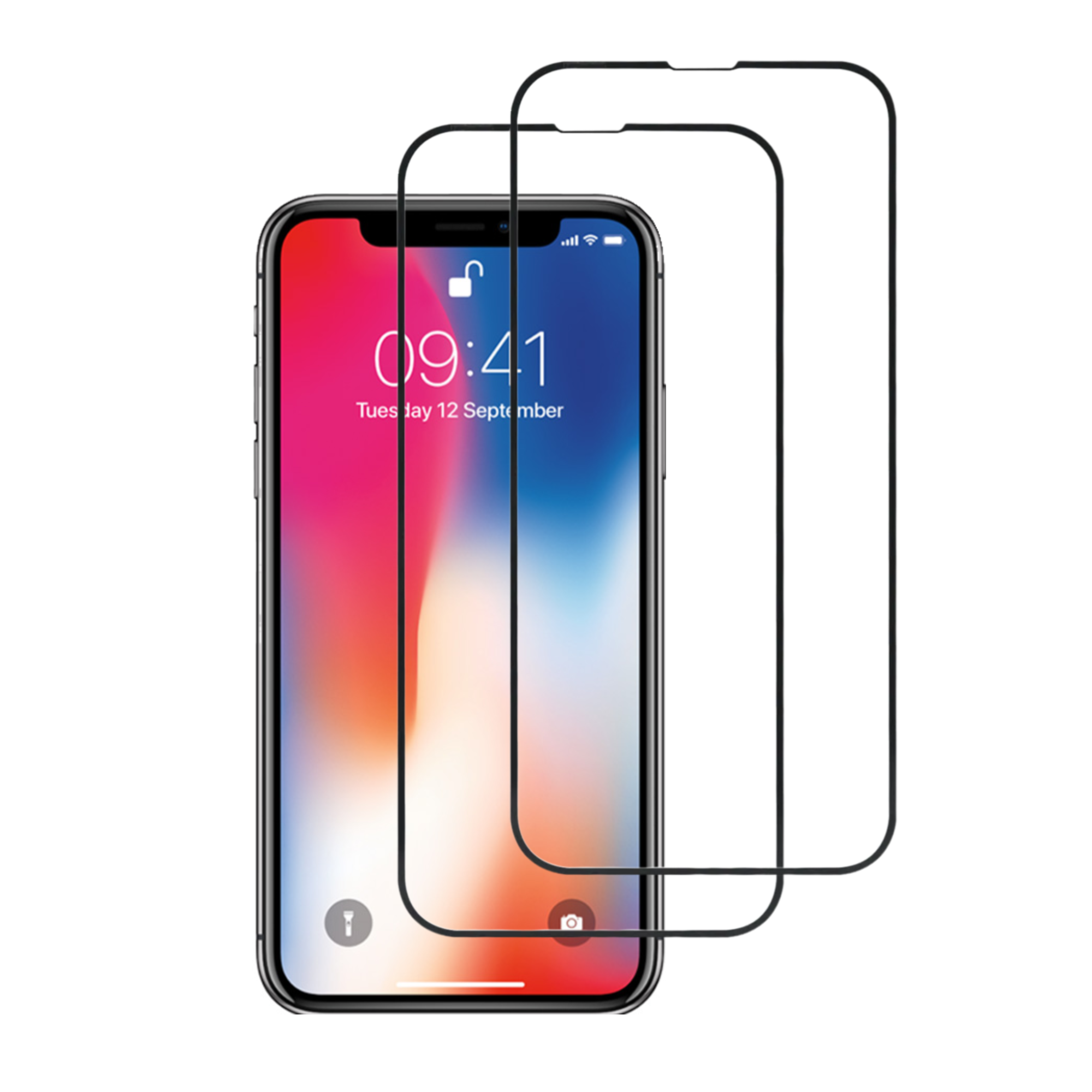 Protector de Pantalla Vidrio Templado de Cobertura Completa para iPhone 13 , 13 Pro Dureza 9H Paquete de 2 Piezas