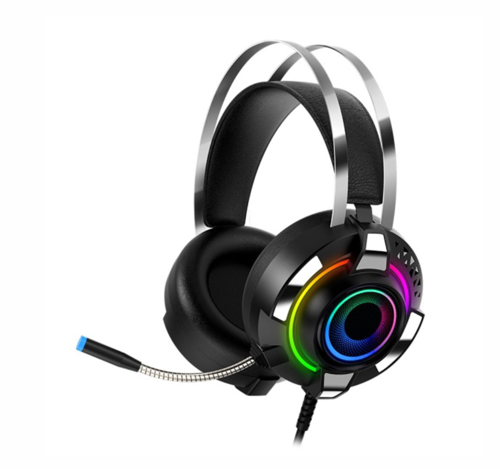 Audífonos Gamer Usb Rgb Diadema 3.5mm Para Pc Ps4 Xbox cancelacion de ruido doble conexion, microfono manos libres