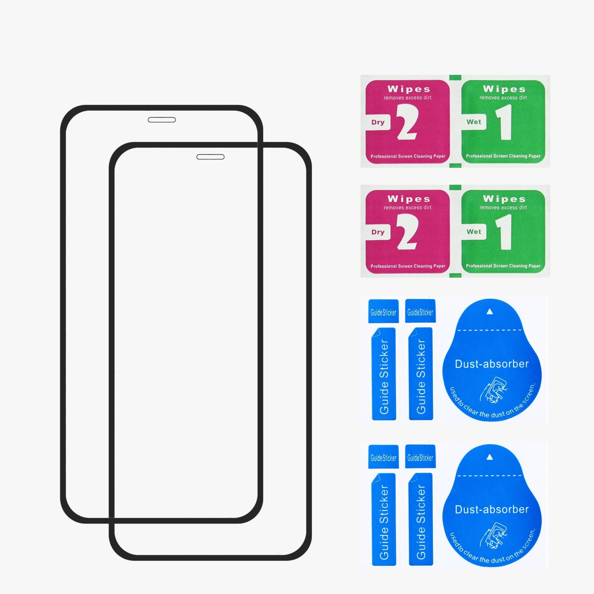 Protector de Pantalla Vidrio Templado de Cobertura Completa para iPhone 12 Pro Max Dureza 9H Paquete de 2 Piezas