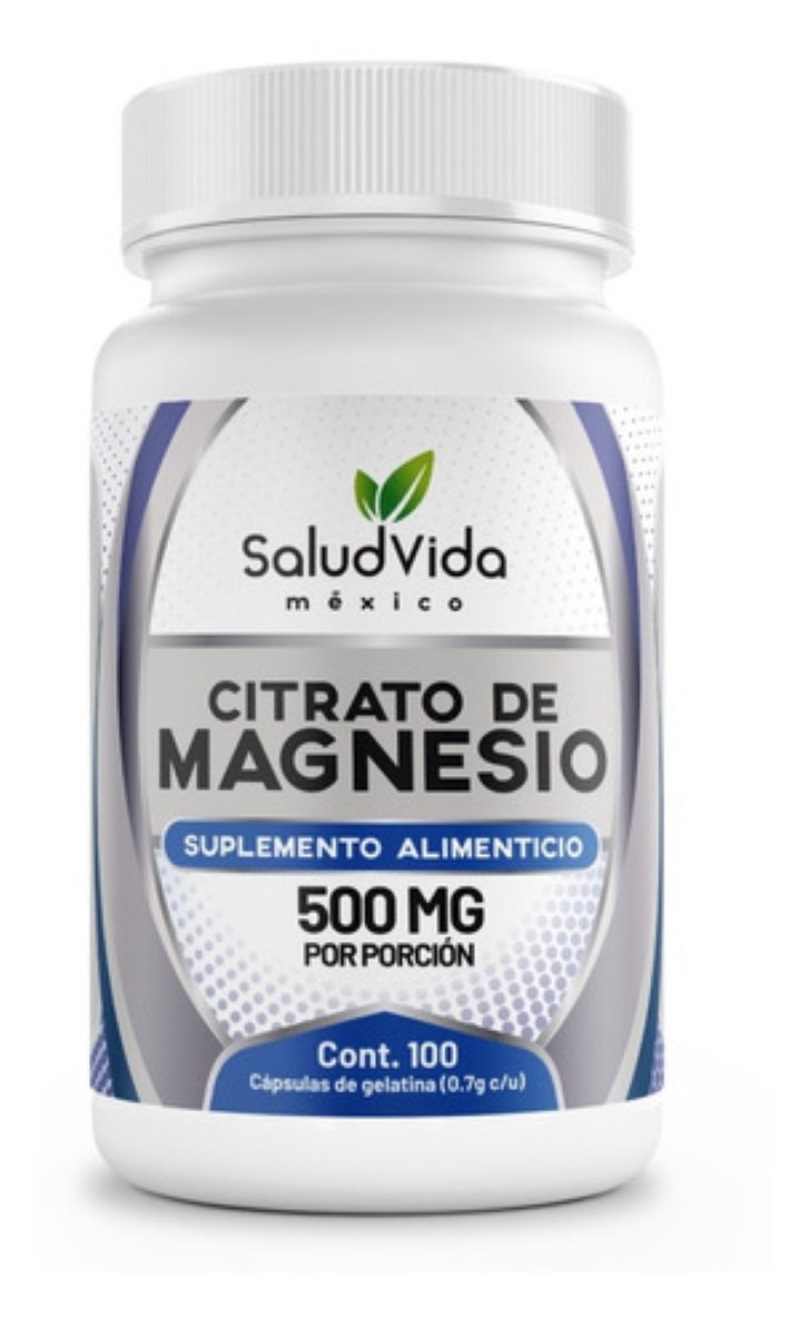 Citrato De Magnesio 500mg 100 Capsulas