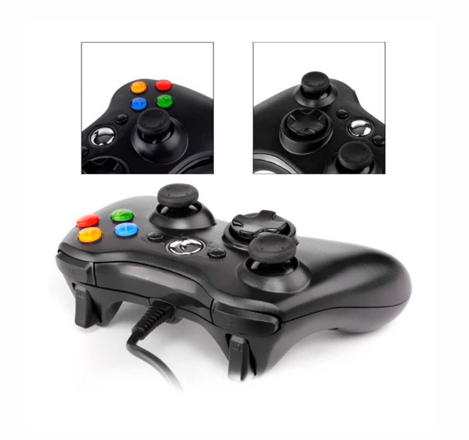 Control Xbox 360 Alambrico Gamepad 1.5 cable 1:1 Igual a original multiplataforma diseño ergonómico