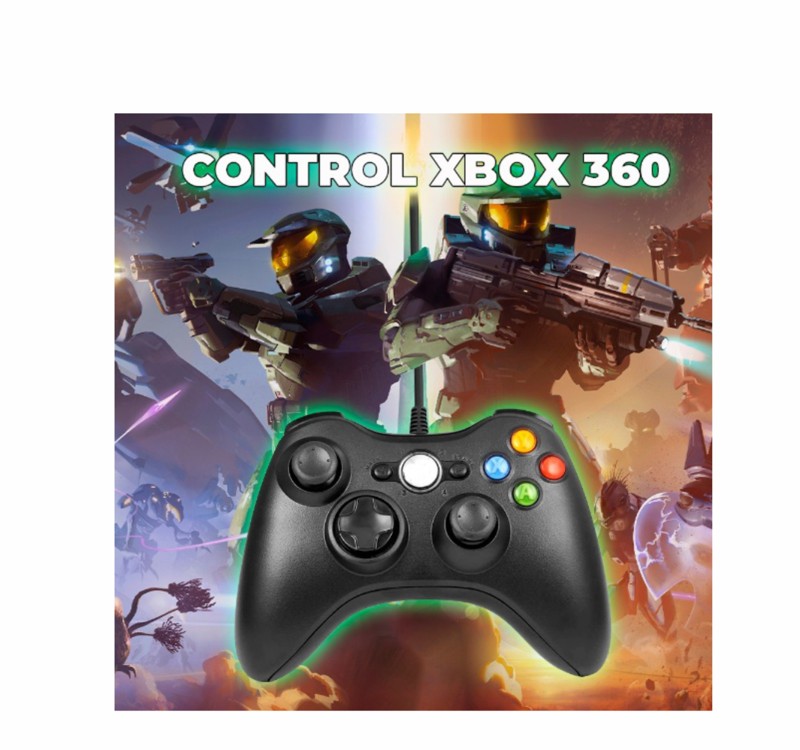 Control Xbox 360 Alambrico Gamepad 1.5 cable 1:1 Igual a original multiplataforma diseño ergonómico