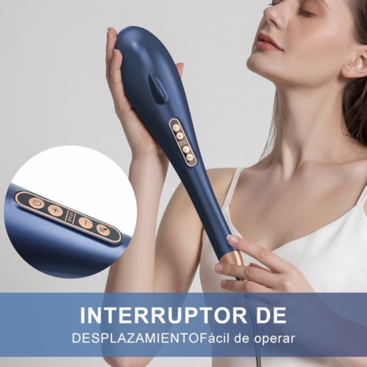 Masajeador Electrico Infrarrojo De Mano Para Cuerpo Azul