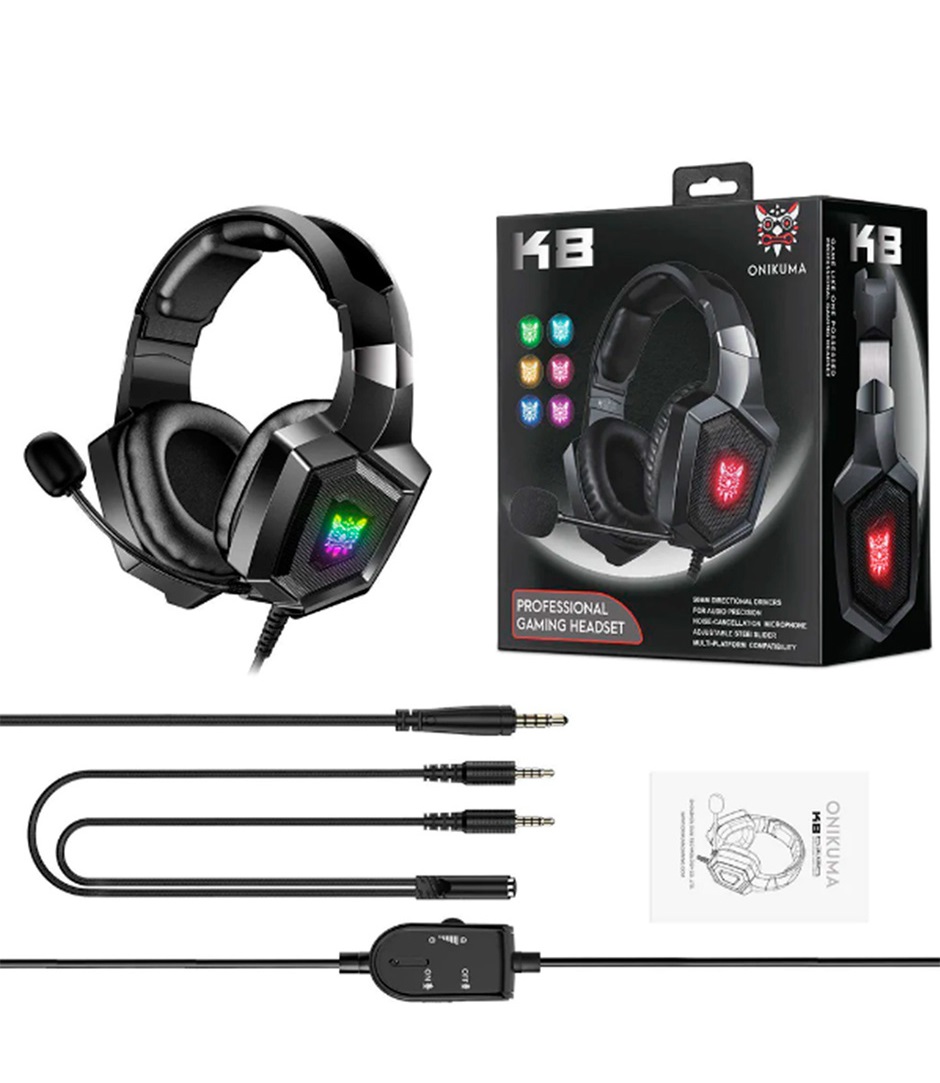 Audífonos con micrófono gamer luz rgb 