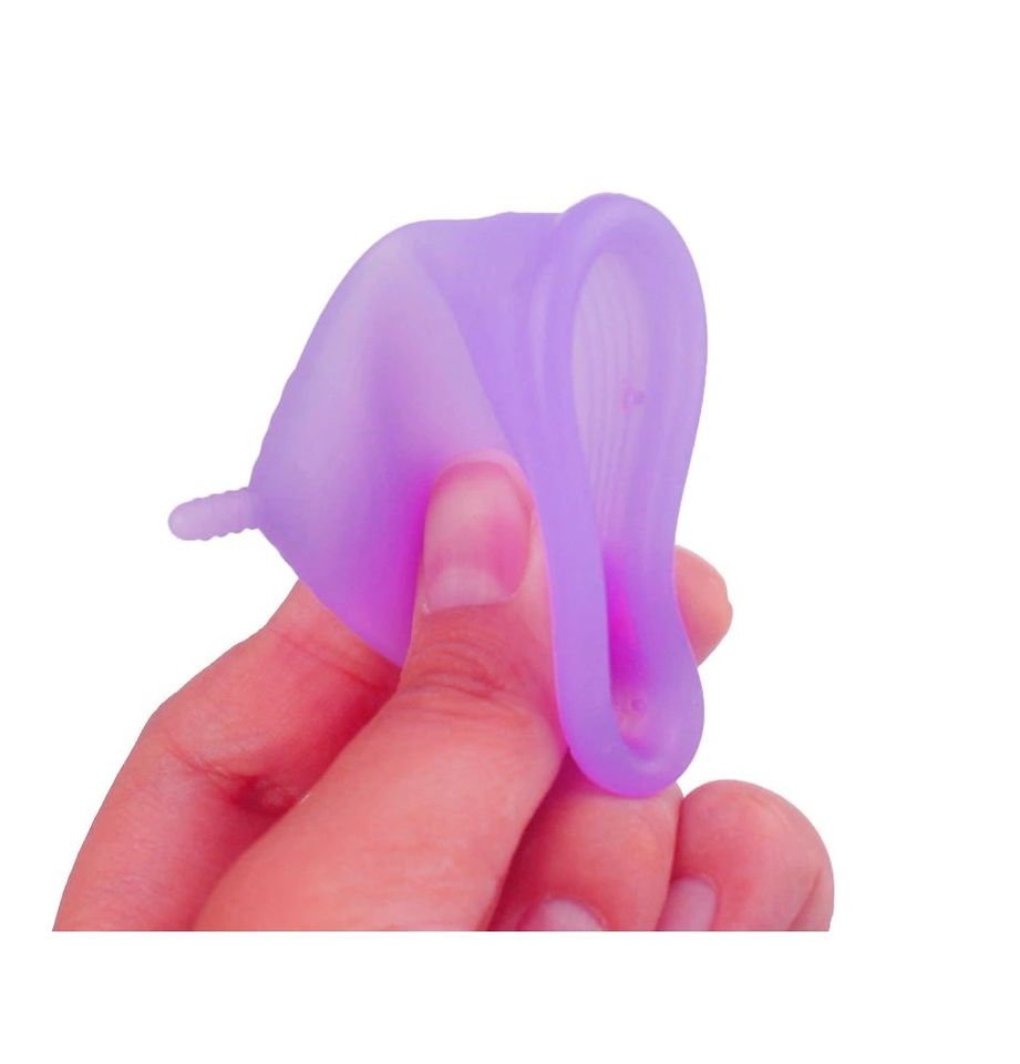 COPA MESTRUAL TALLA L MORADO SILICONA GRADO MEDICO COMODA TRASPORTABLE