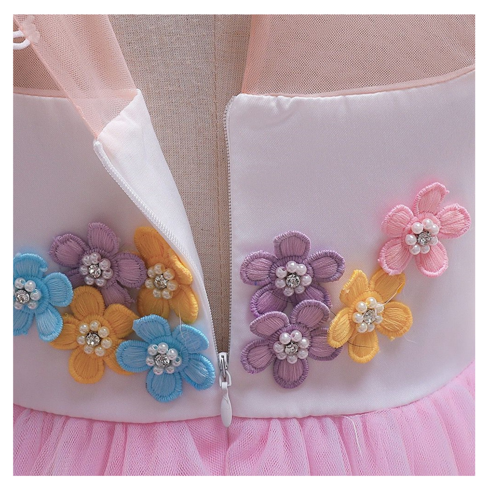 Vestido Largo para Niña Disfraz de Unicornio Con Diadema COLOR ROSA