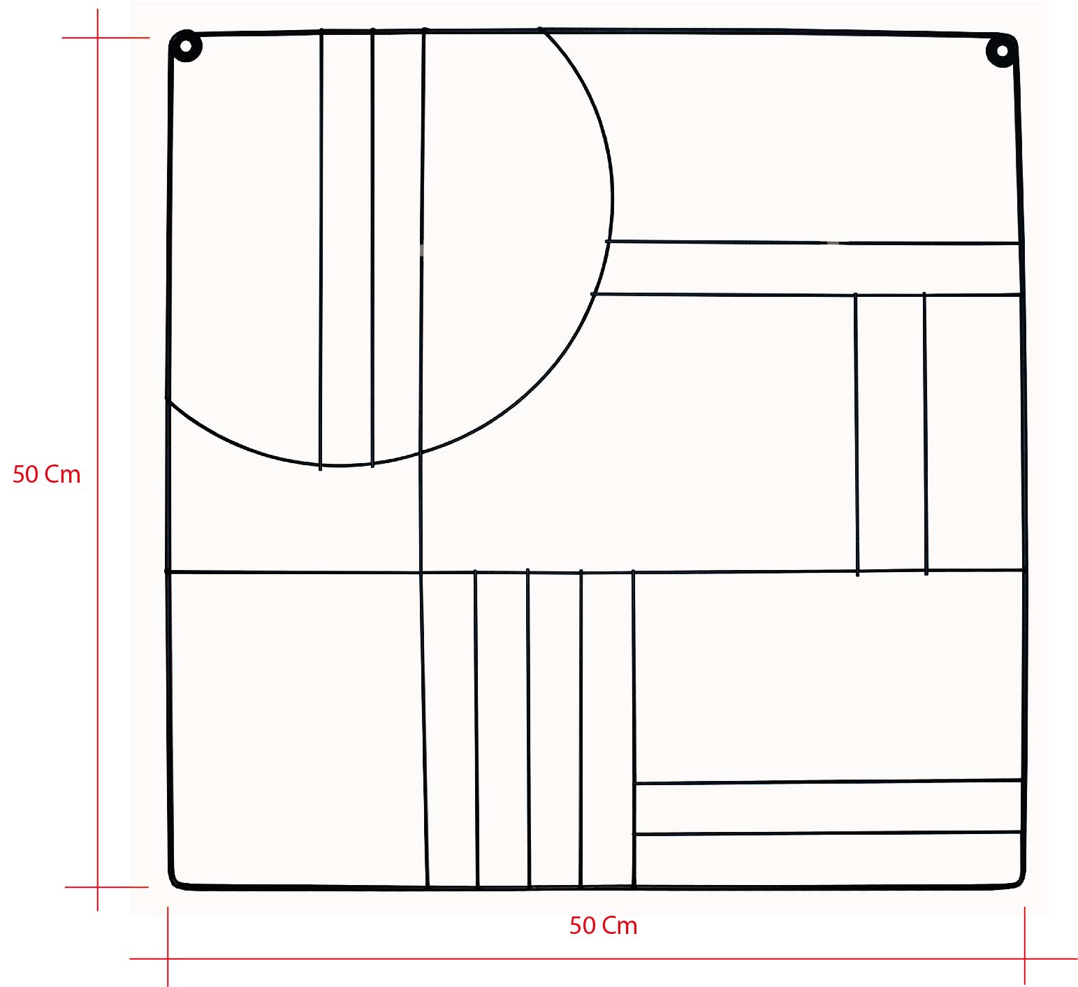 Rack metálico para fotos y recordatorios.