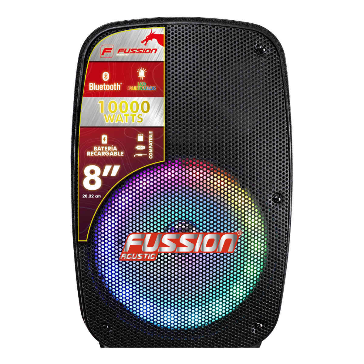 Bafle Recargable Bluetooth de 8 Pulgadas Fussion PBS-8024