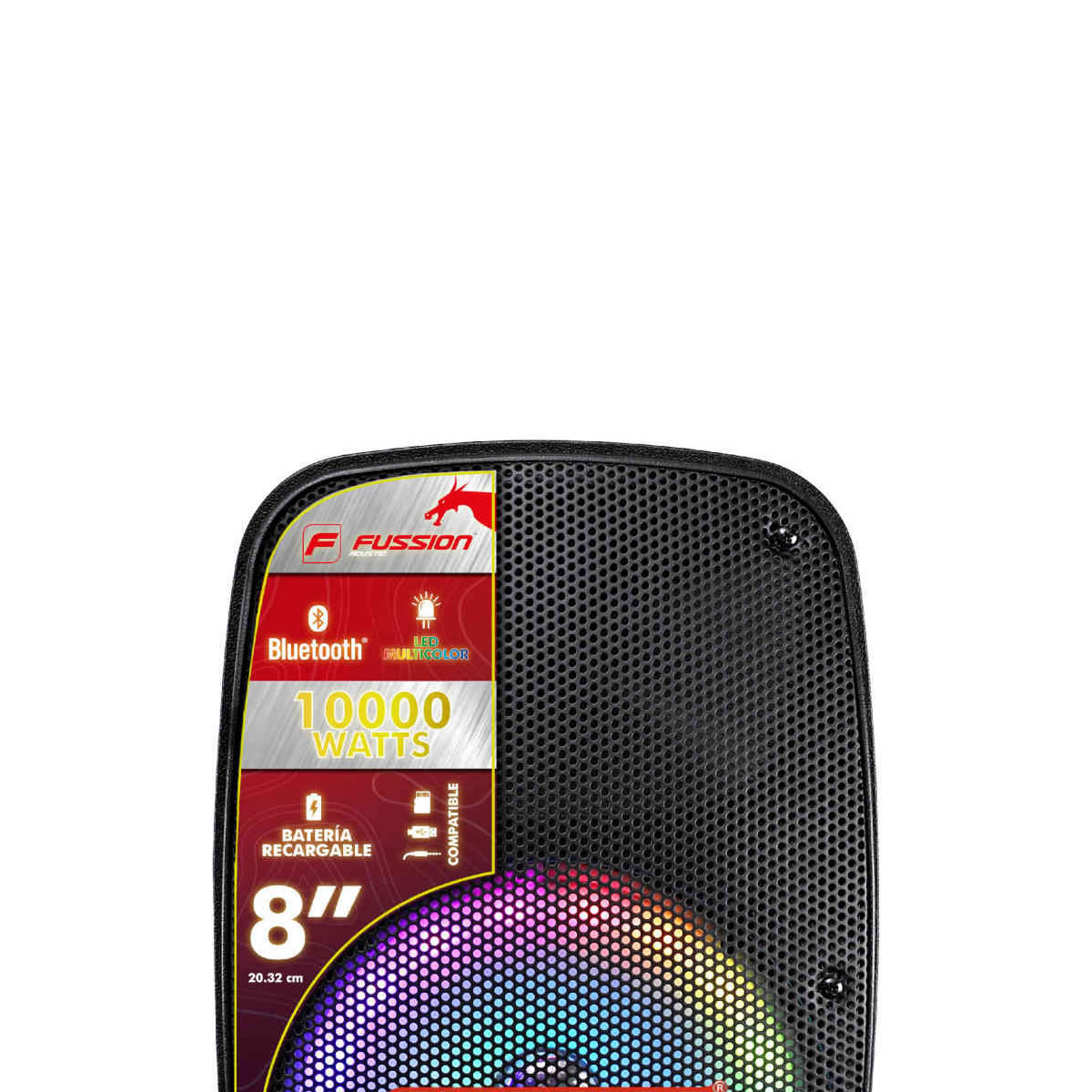 Bafle Recargable Bluetooth de 8 Pulgadas Fussion PBS-8024