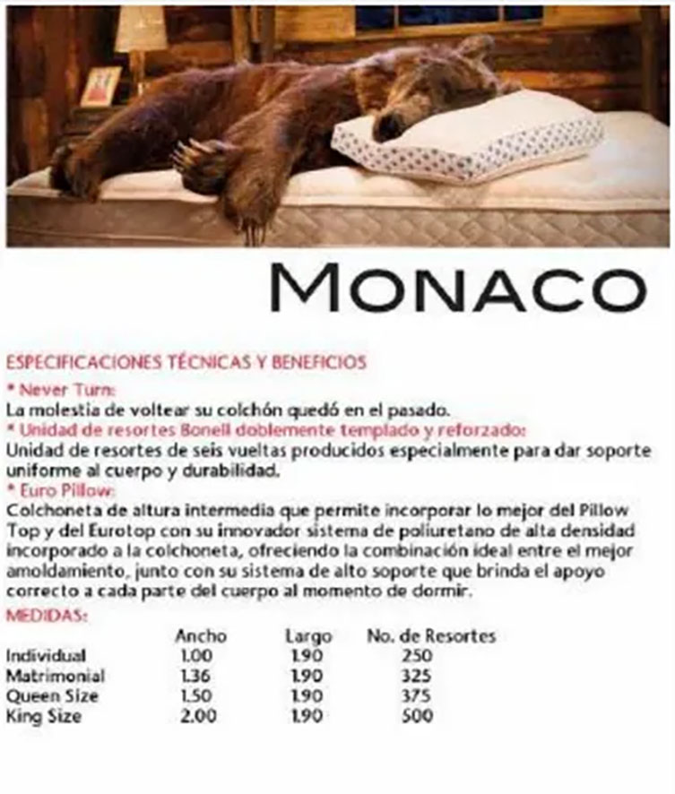 COLCHON INDIVIDUAL SPRING AIR MONACO