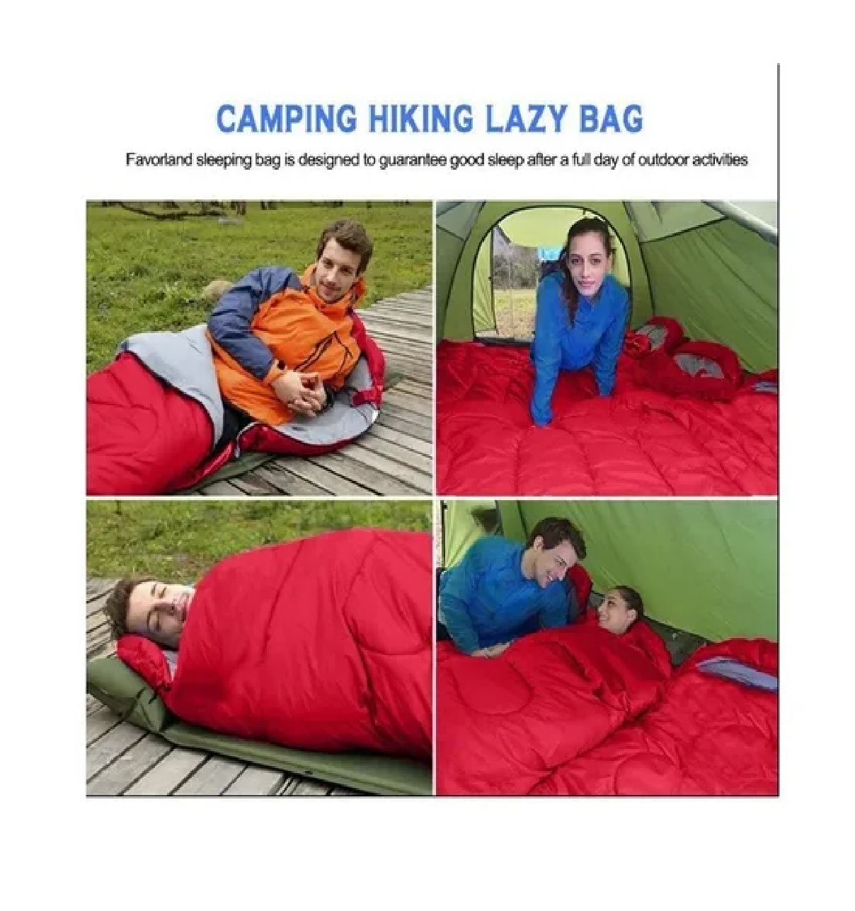 Saco De Dormir Para Acampar Al Aire Libre Rojo