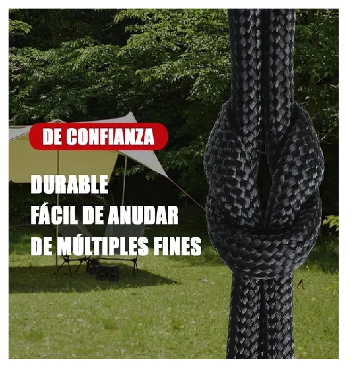 Cuerda De Paracaídas - 9 Hilos 4mm 31m Negro