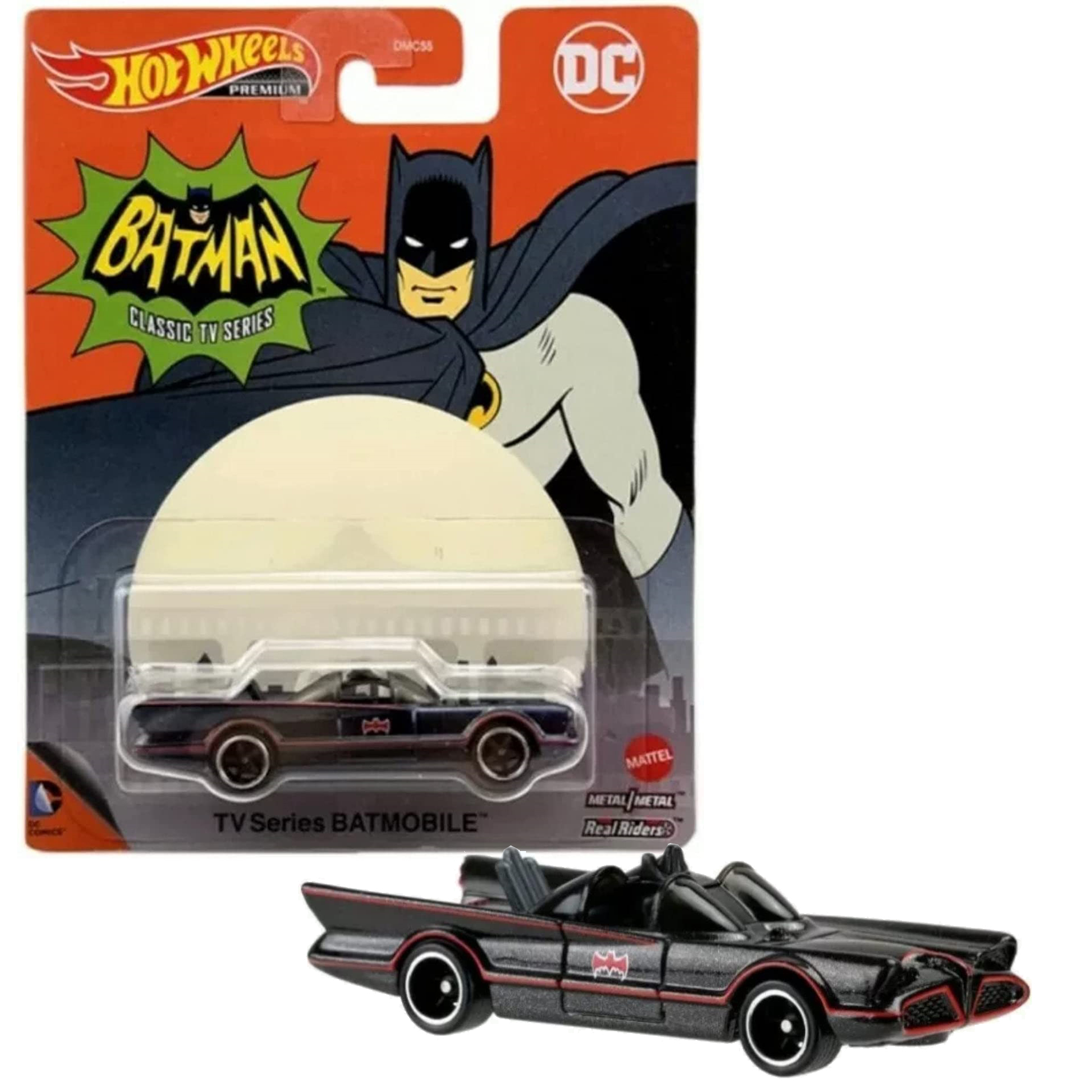 Hot Wheels PREMIUM Tv Series Batmobile Batman Batimovil Clasico Escala 1:64