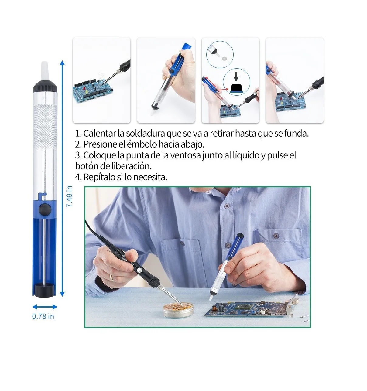 Kit De Soldadora Eléctrica 60w Temp. Ajustable Acc. Termoretraccion