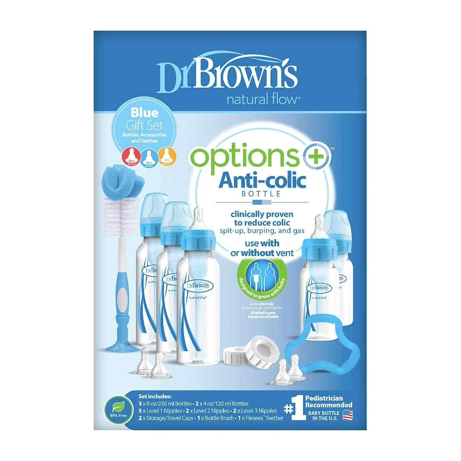 Dr Brown's Options+ Biberones Recién Nacido Azul