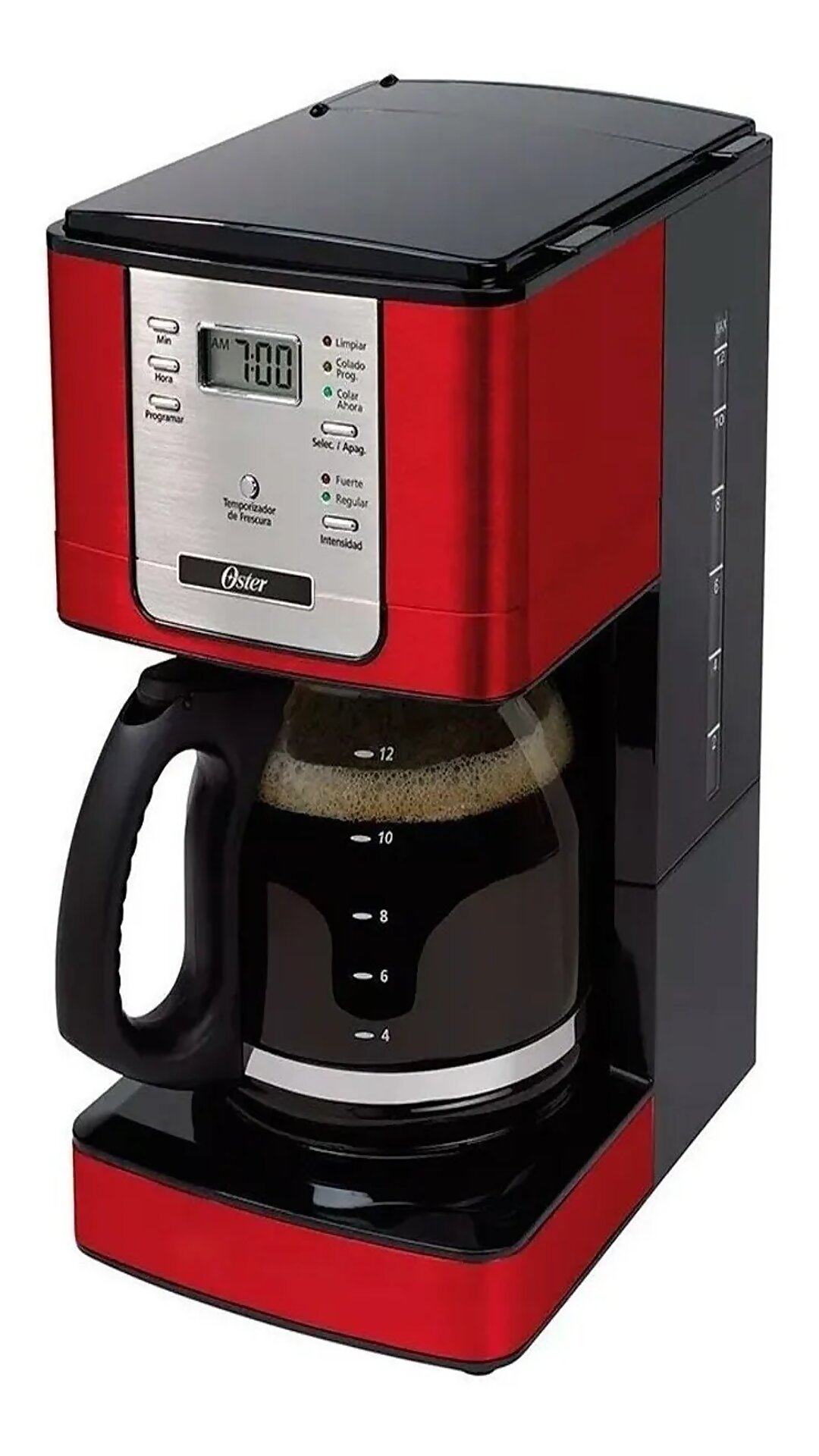 Cafetera Oster 12 tazas roja programable BVSTDC4401RD