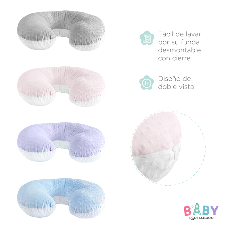 Almohada de Lactancia Bebe Modelo Lacty, Cojín para Embarazo Maternidad Marca Baby Red Baboon