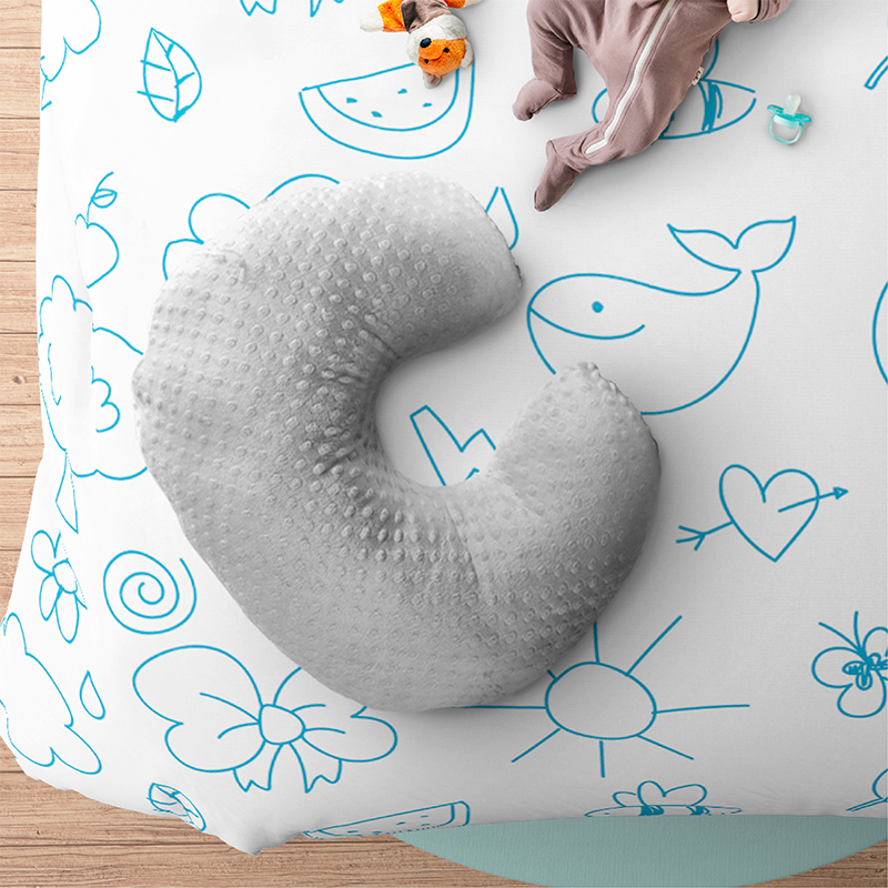 Almohada de Lactancia Bebe Modelo Lacty, Cojín para Embarazo Maternidad Marca Baby Red Baboon