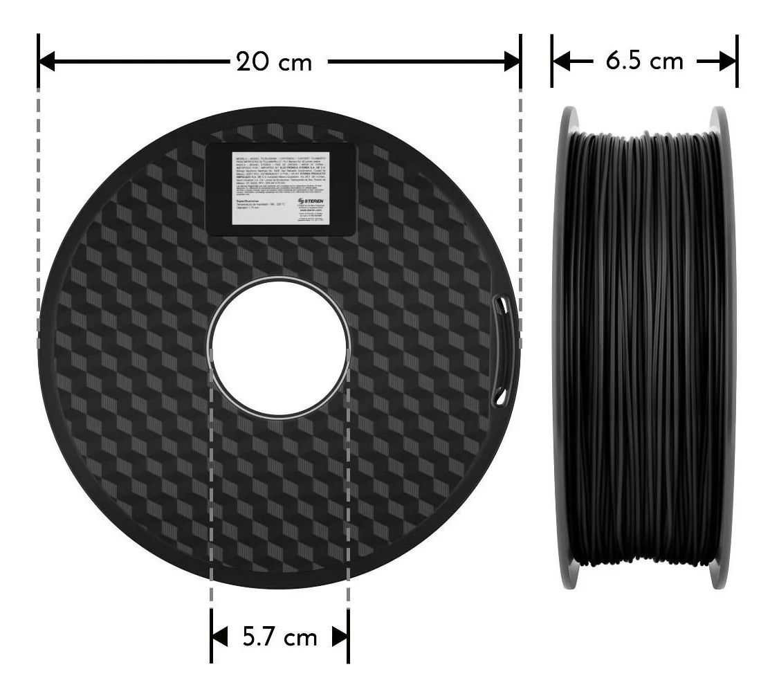 Filamento Negro Pla (poliácido Láctico) Para Impresora 3d Steren