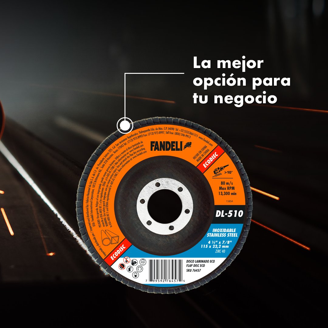 Disco Laminado Fandeli Z-40 Inox 4 1/2 Pulgadas Ecodisc 76457