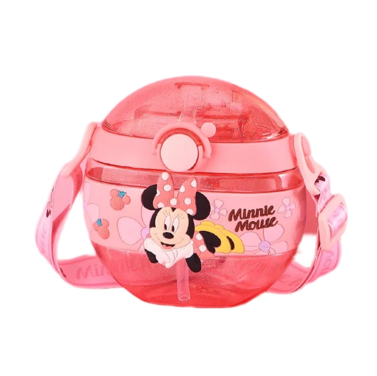 Cantimplora Disney Minnie Mouse Rosa Con Correa Antiderrames