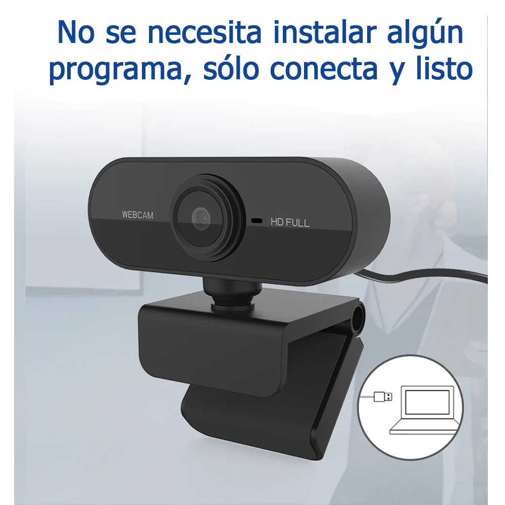 Cámara Web Para Computadora Hd 1080p Usb Laptop Micrófono Fácil instalación