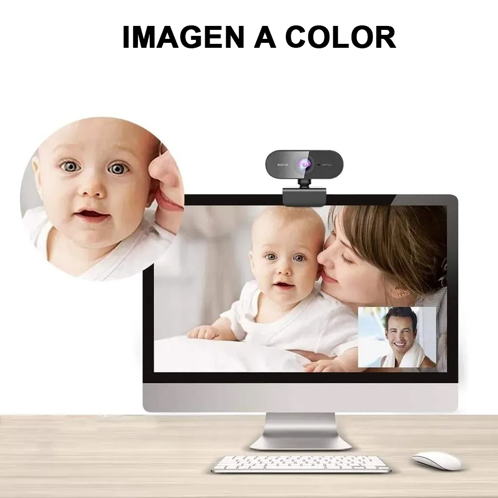 Cámara Web Para Computadora Hd 1080p Usb Laptop Micrófono Fácil instalación