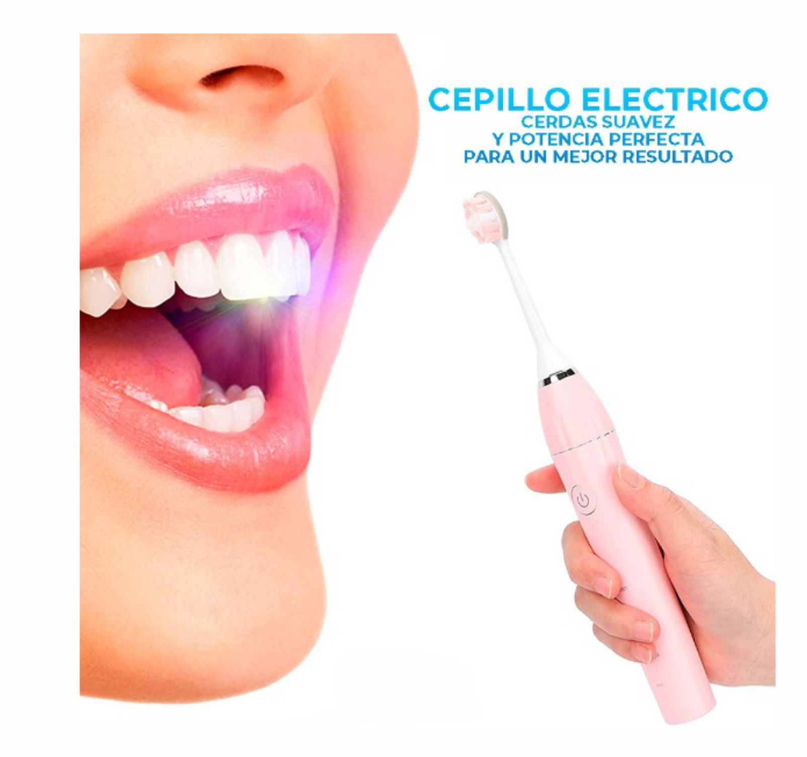 Cepillo De Dientes Eléctrico Ultrasónico Con 2 Cabezales