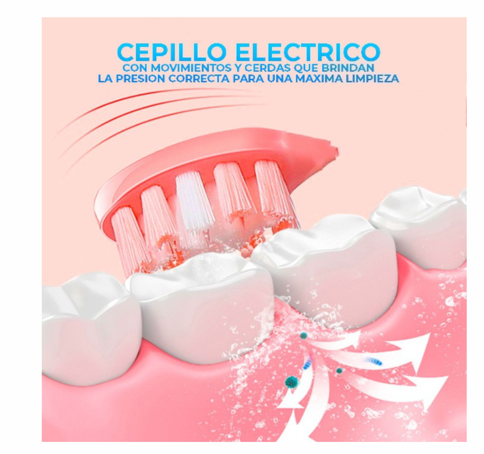 Cepillo De Dientes Eléctrico Ultrasónico Con 2 Cabezales
