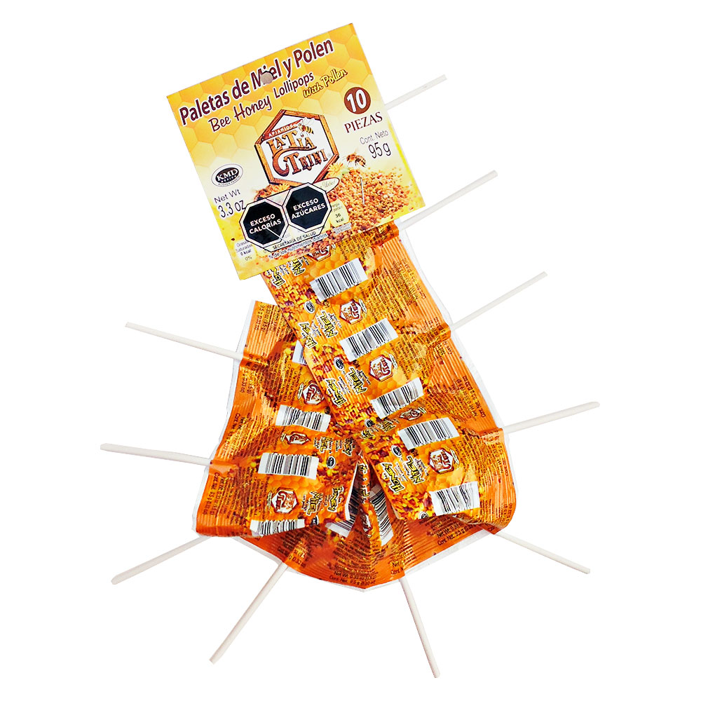 Paleta De Miel Y Polen 10 Piezas Tia Trini 95g De Abeja
