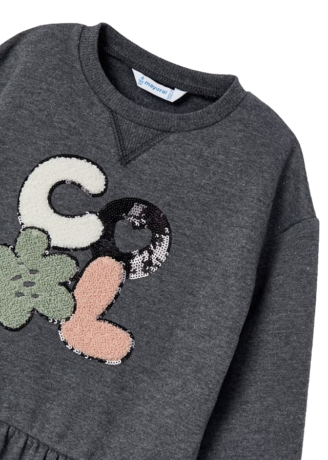 Vestido con holan para niña marca Mayoral