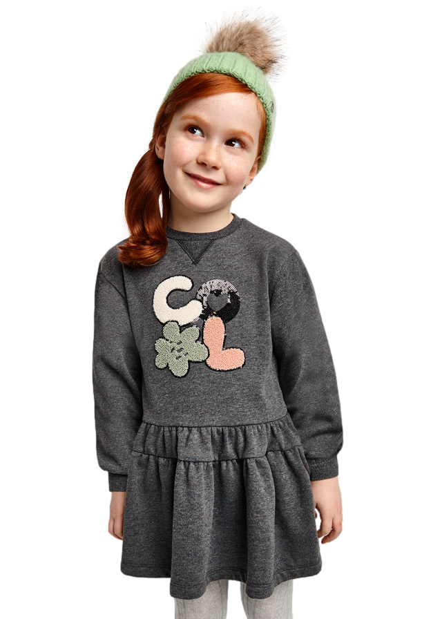 Vestido con holan para niña marca Mayoral