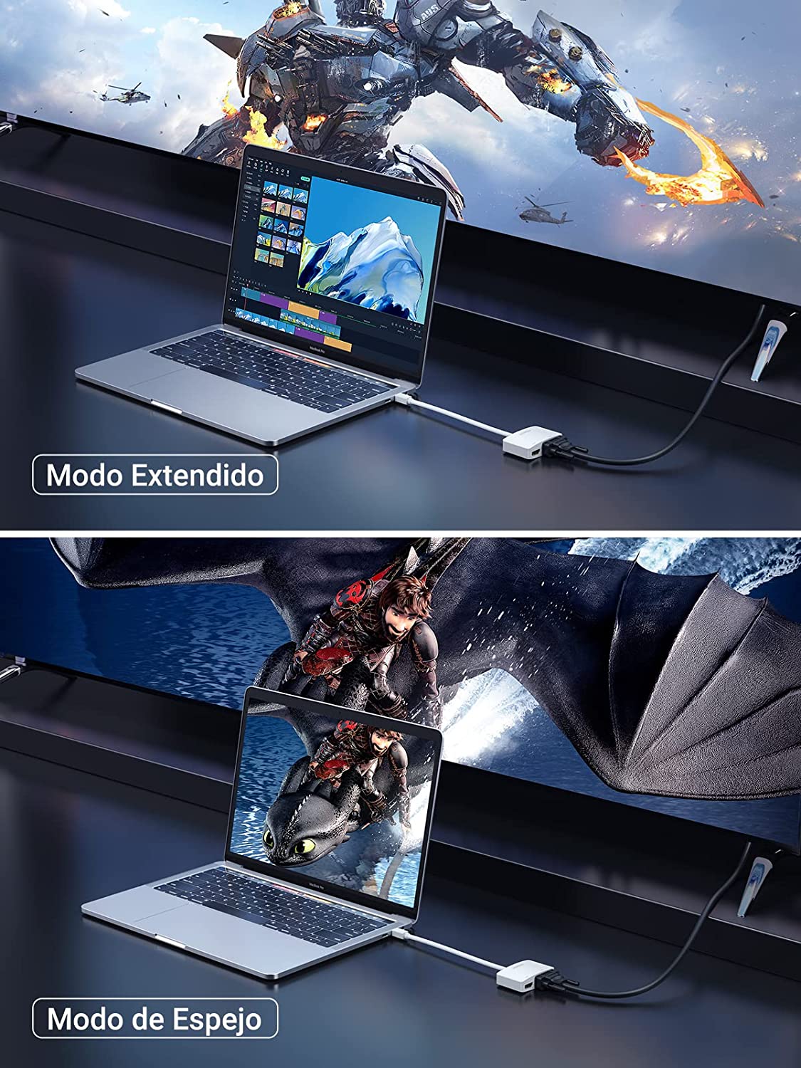 Mini Adaptador Dp Thunderbolt A Hdmi Y Vga Ugreen