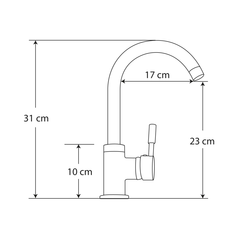 Mezcladora Monomando EB Técnica EB-1008 Cromo De 31 Cm.